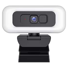 Cluzine - 2K Ultra HD Webcam with Mic & Light USB Camera for Live Streaming & Meeting
