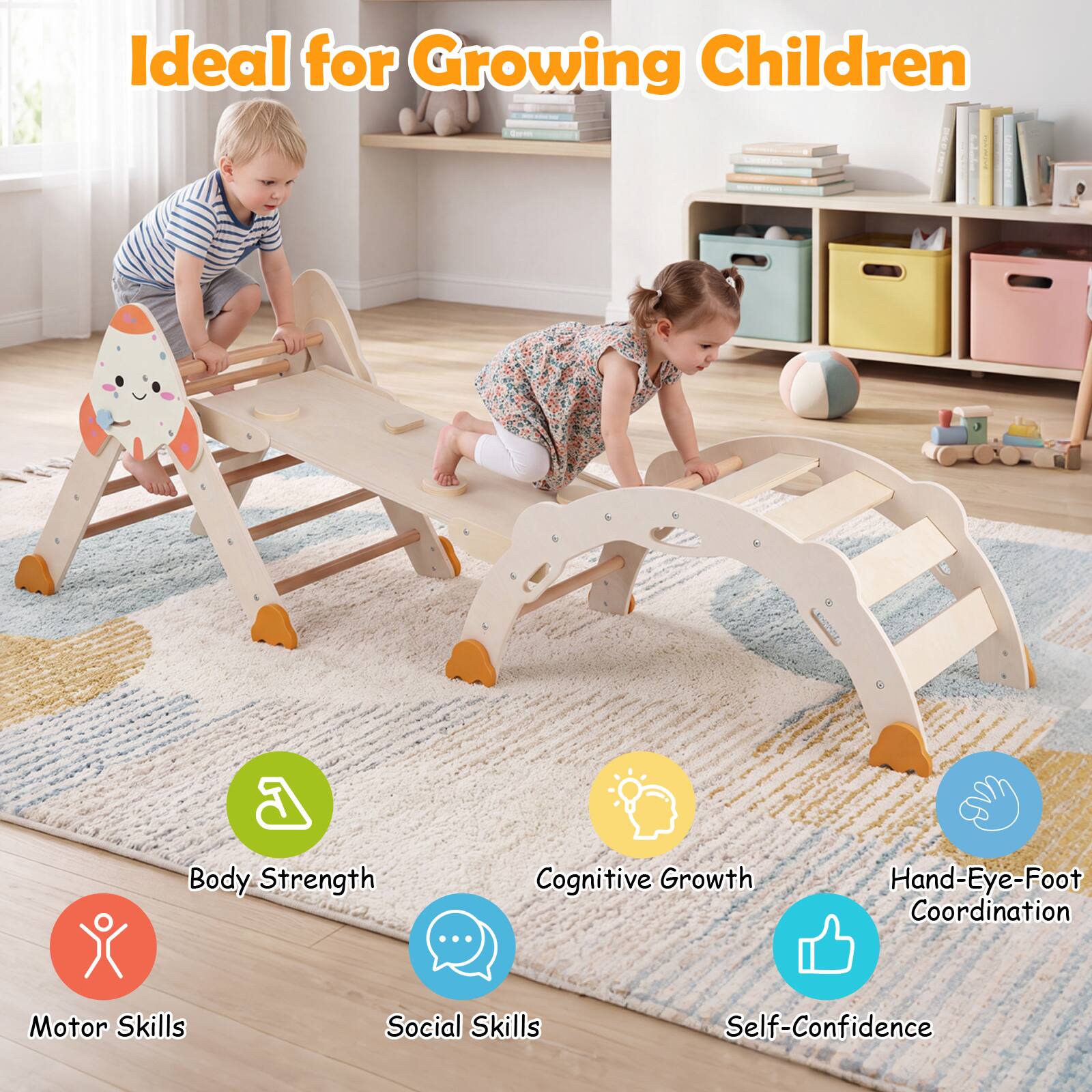 Ideal for Growing Children

- Body Strength
- Cognitive Growth
- Hand-Eye-Foot Coordination
- Motor Skills
- Social Skills
- Self-Confidence