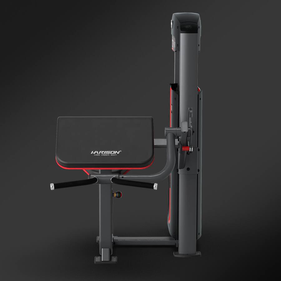 Back. HARISON - DISCOVER HR-G1050 Commercial Seated Bicep Curl Machine with 225 LB Resistance, 287 LB Capacity - Black.
