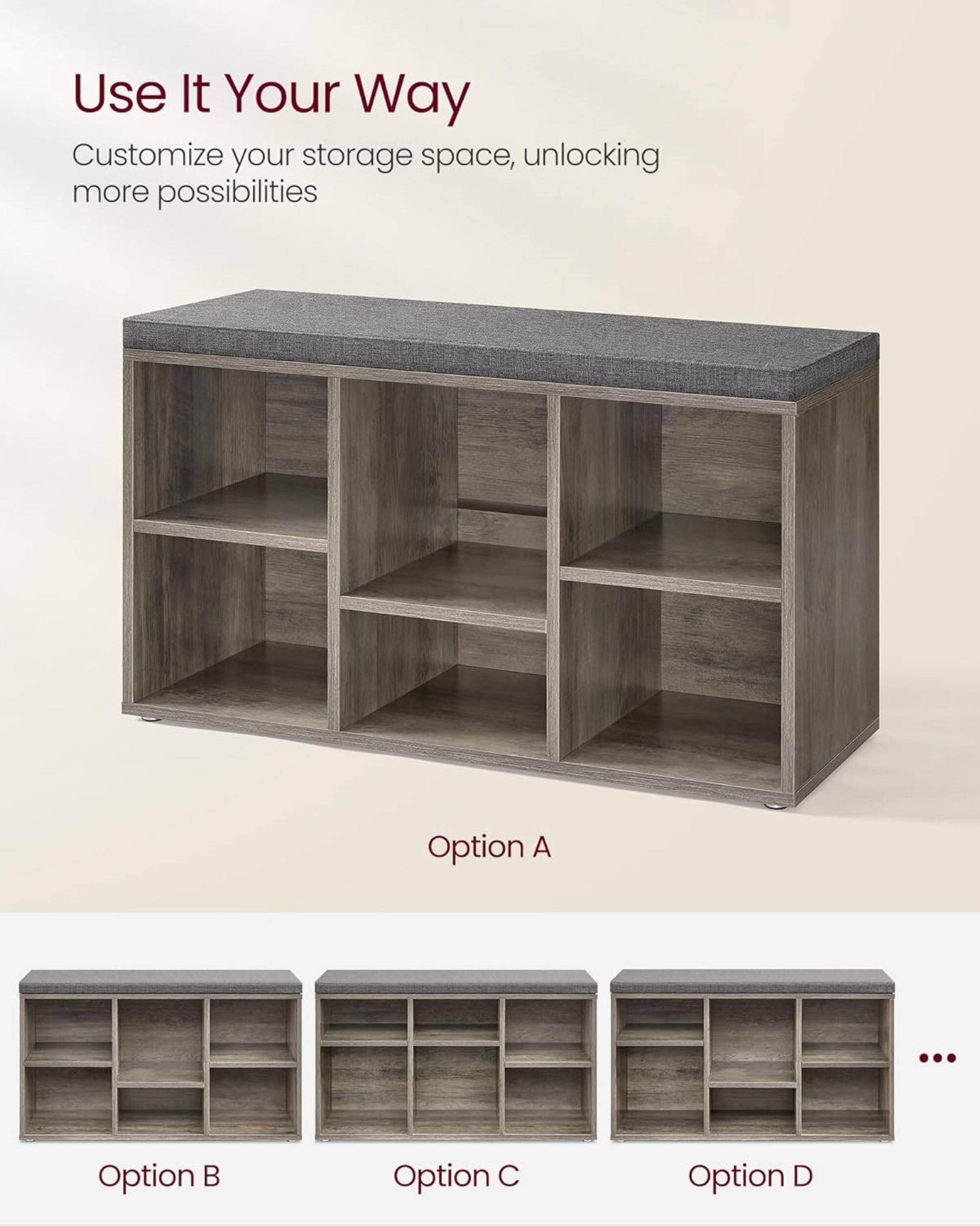 Use It Your Way  
Customize your storage space, unlocking more possibilities  

Option A  

Option B  

Option C  

Option D