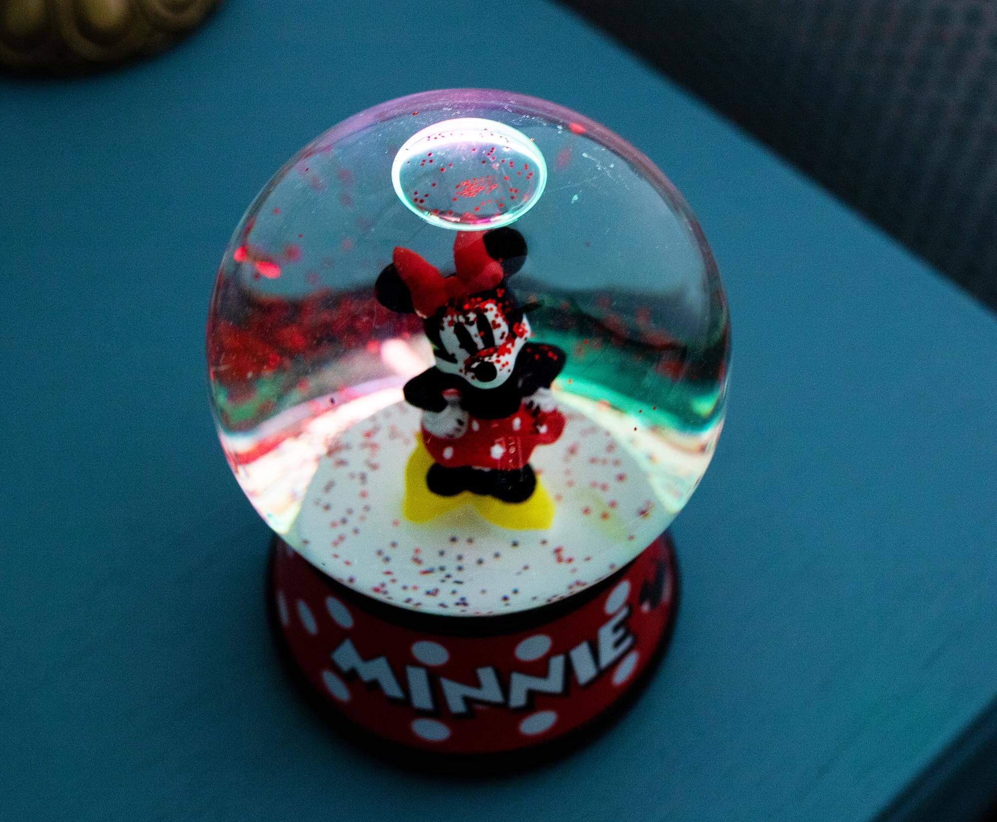 Alt View 4. Disney - Disney Minnie Mouse Light-Up Collectible Snow Globe | 6 Inches Tall - Red.