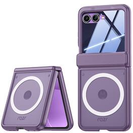 Dteck - for Motorola Razr (2026) (2025)(2024)Magnetic Case with Front Screen Protector,Rugged Matte Cover for Moto Razr 70/60/50 - Privacy Purple