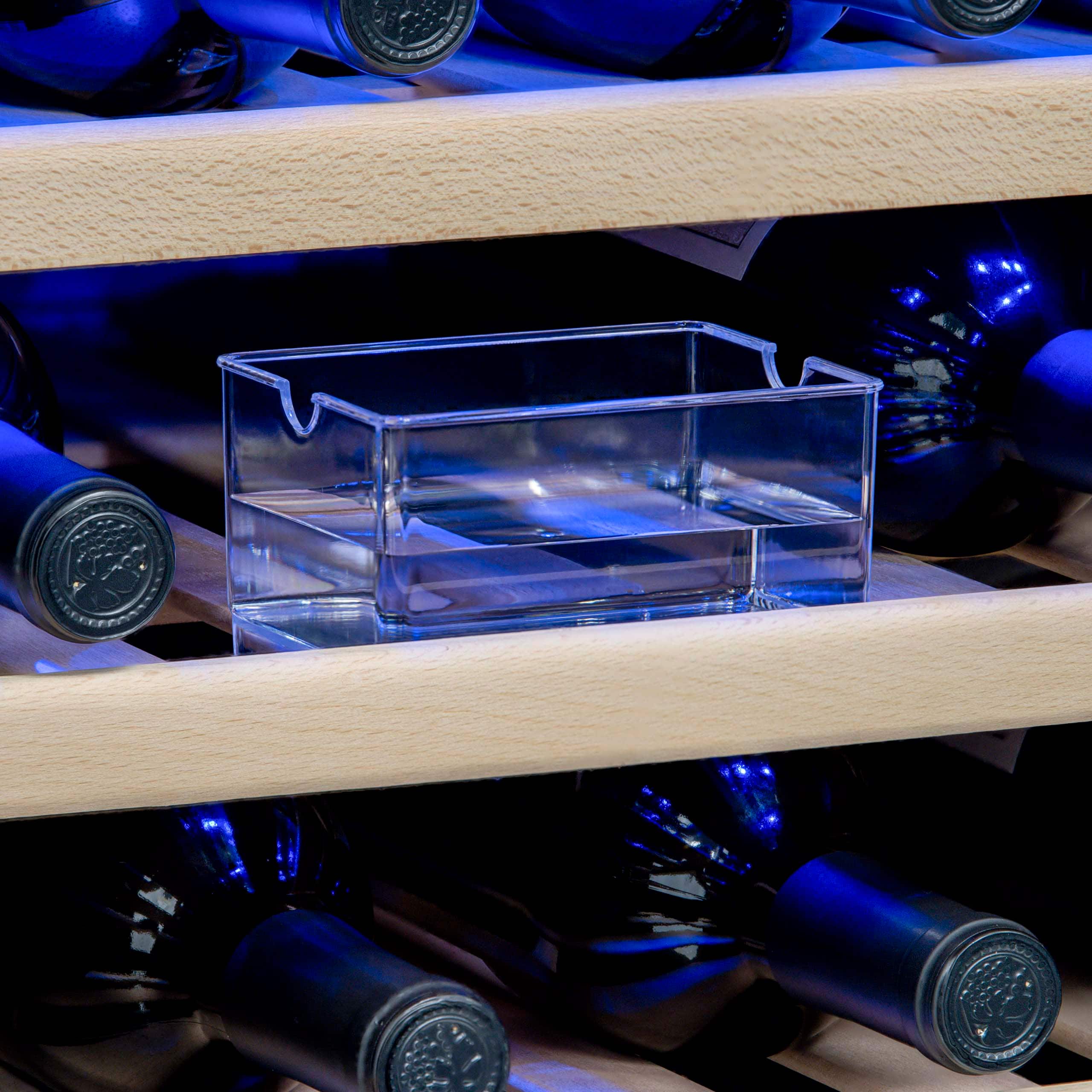 Alt View Zoom 12. NewAir - 15” Built-in 29 Bottle Dual Zone Compressor Wine Fridge with Recessed Kickplate and Carbon Filter - Stainless Steel.