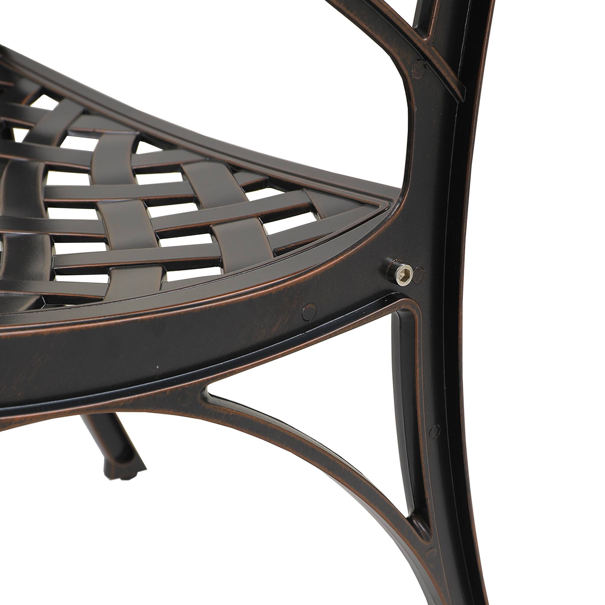 Alt View 2. Mondawe - 2-Piece Cast Aluminum Stationary Dining Chairs - Bronze.