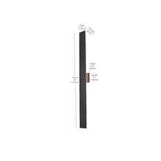 Width 4.7" (120mm) (62mm) Extension Height 0.8" (20mm) Height 48" (1218mm) Length 4.7" (120mm)