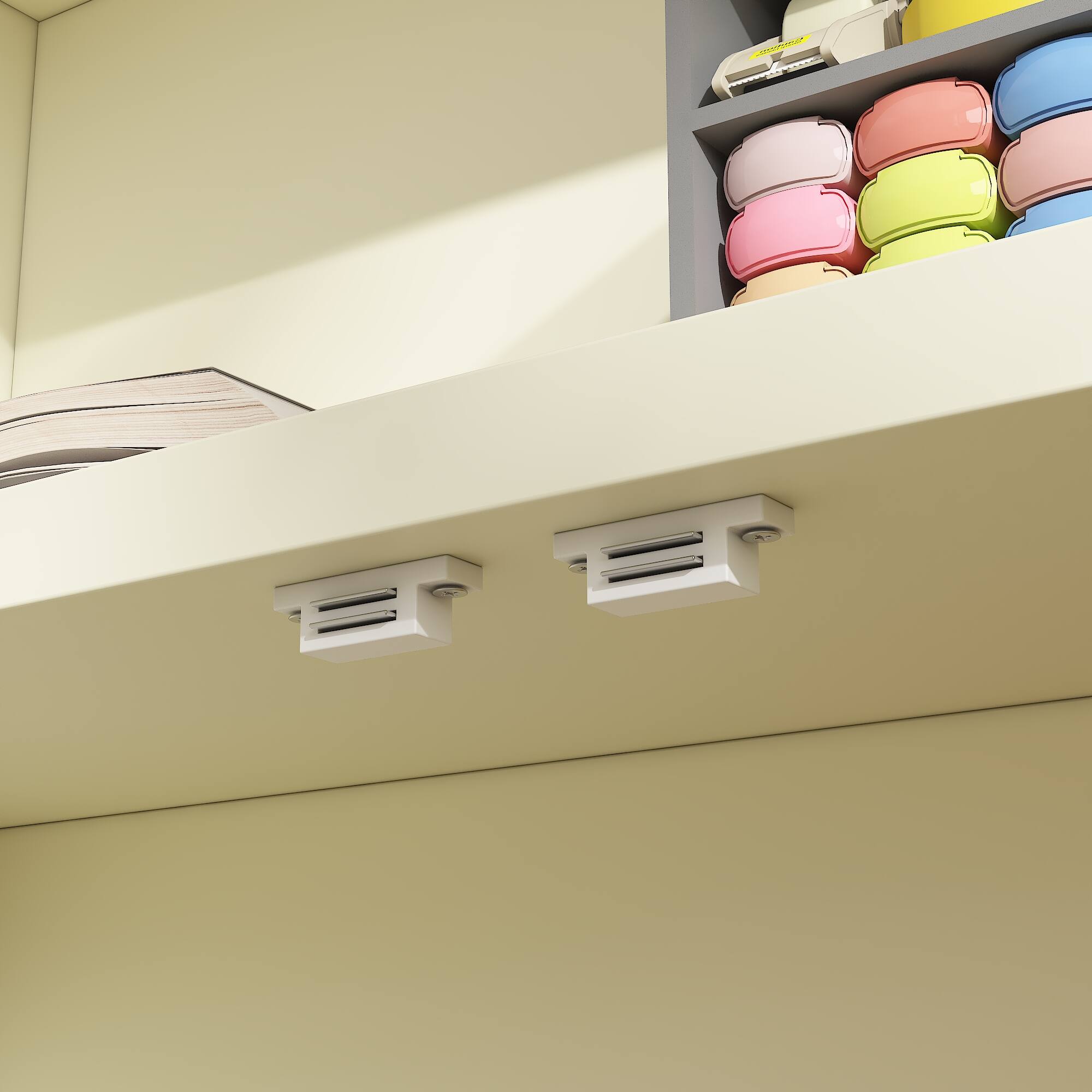 Alt View 8. Famapy - Famapy Arch - Top Display Cabinet: French - Inspired Charm + Smart Storage - White.