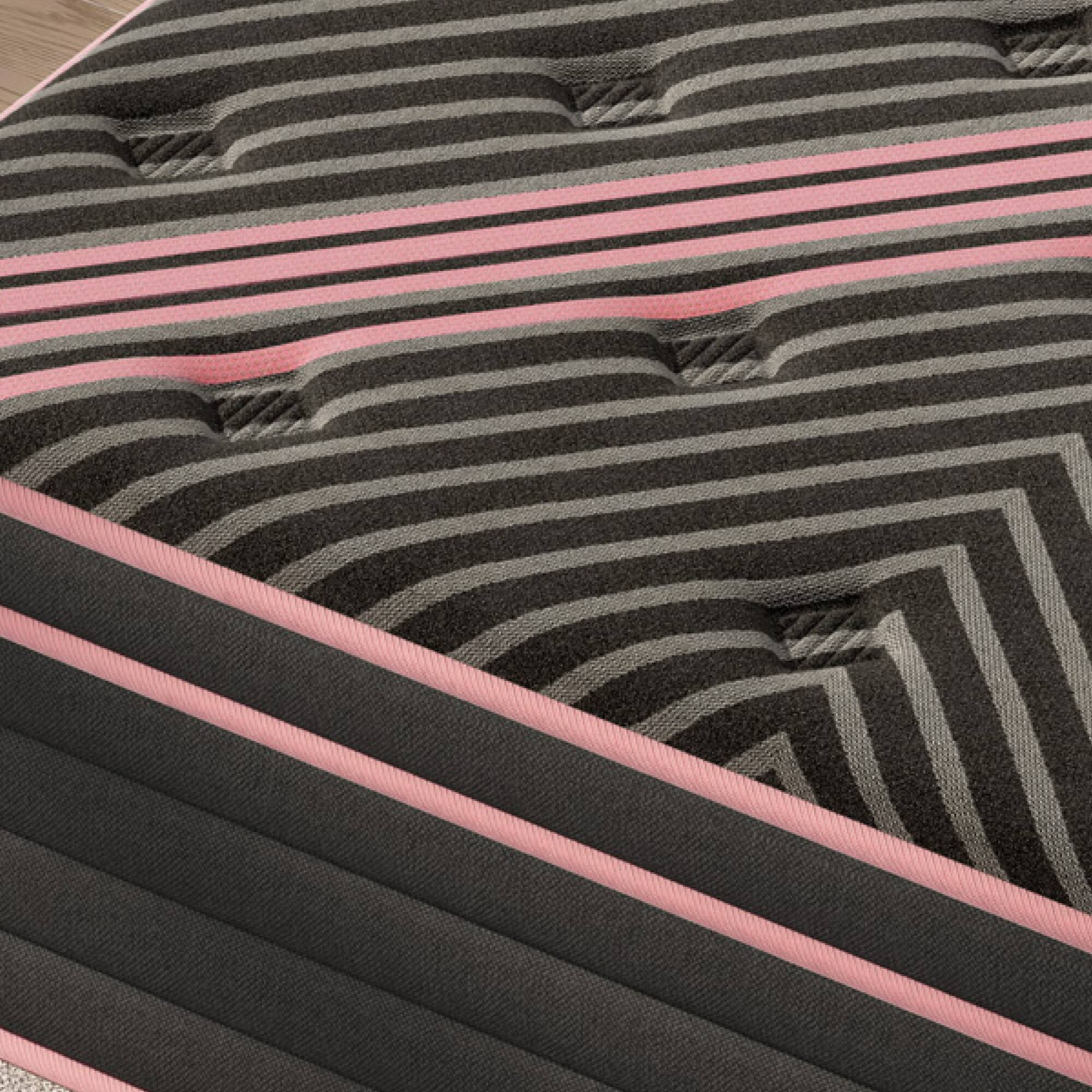 Alt View 2. GOODSILO - King Size Hybrid Mattress with Pocket Springs and Memory Foam for Medium Firm Support - Pink+Black.