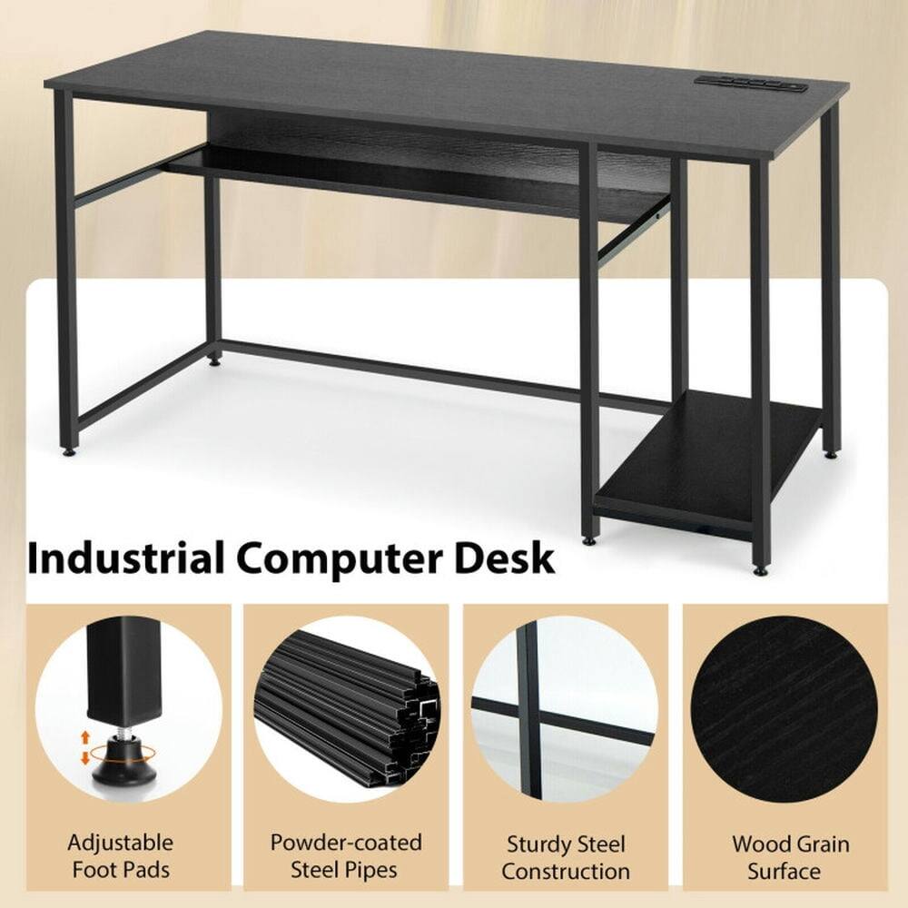 Industrial Computer Desk

- Adjustable Foot Pads
- Powder-coated Steel Pipes
- Sturdy Steel Construction
- Wood Grain Surface