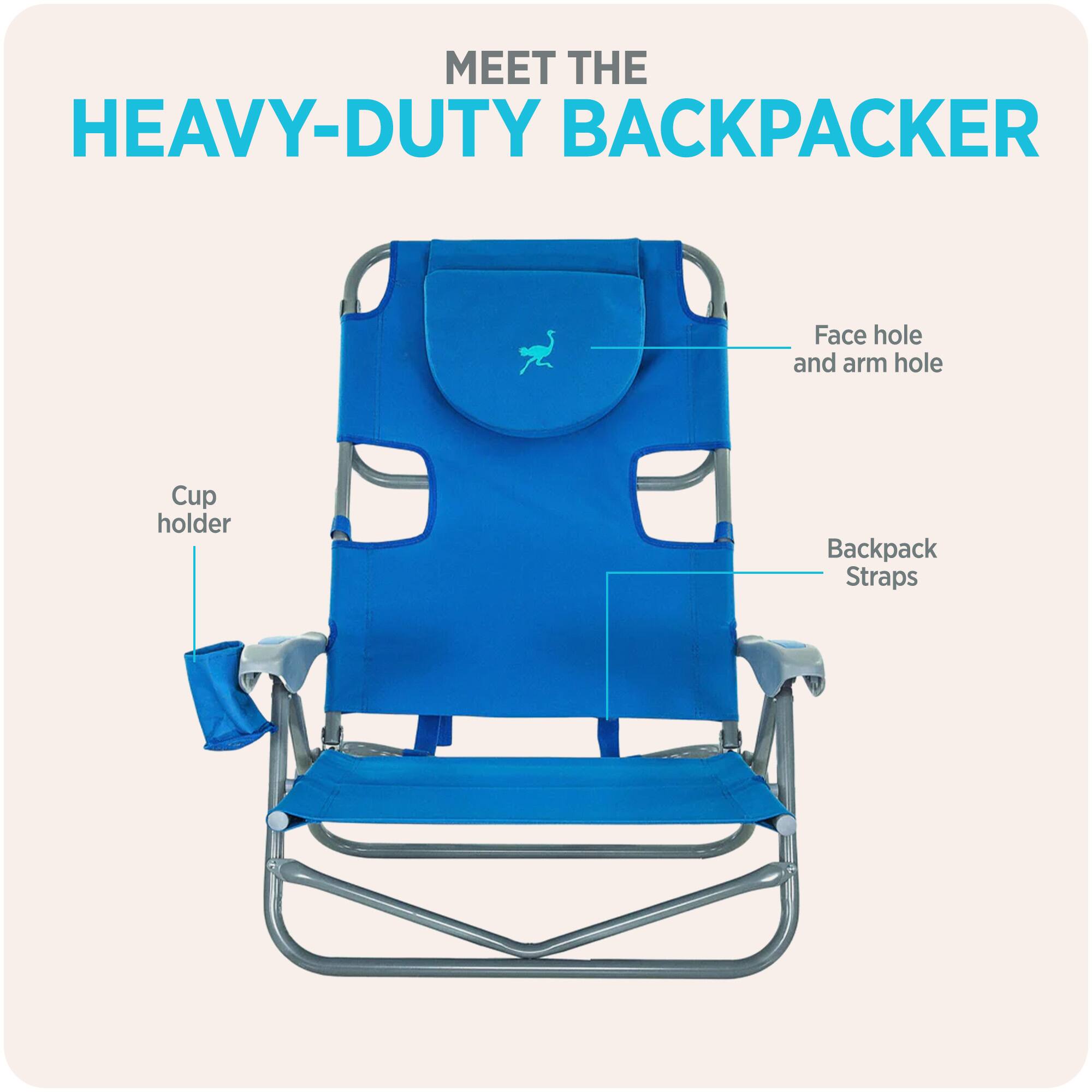 MEET THE HEAVY-DUTY BACKPACKER

- Cup holder
- Face hole and arm hole
- Backpack Straps