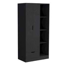 TuHome - Memphis Wardrobe Armoire MDF - Black