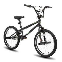 HILAND - 20 inch Freestyle Kids BMX Bike,Beginner-Level, 360 Degree Gyro & 4 Pegs, Kids' Bicycles for Boys,Girls - Black