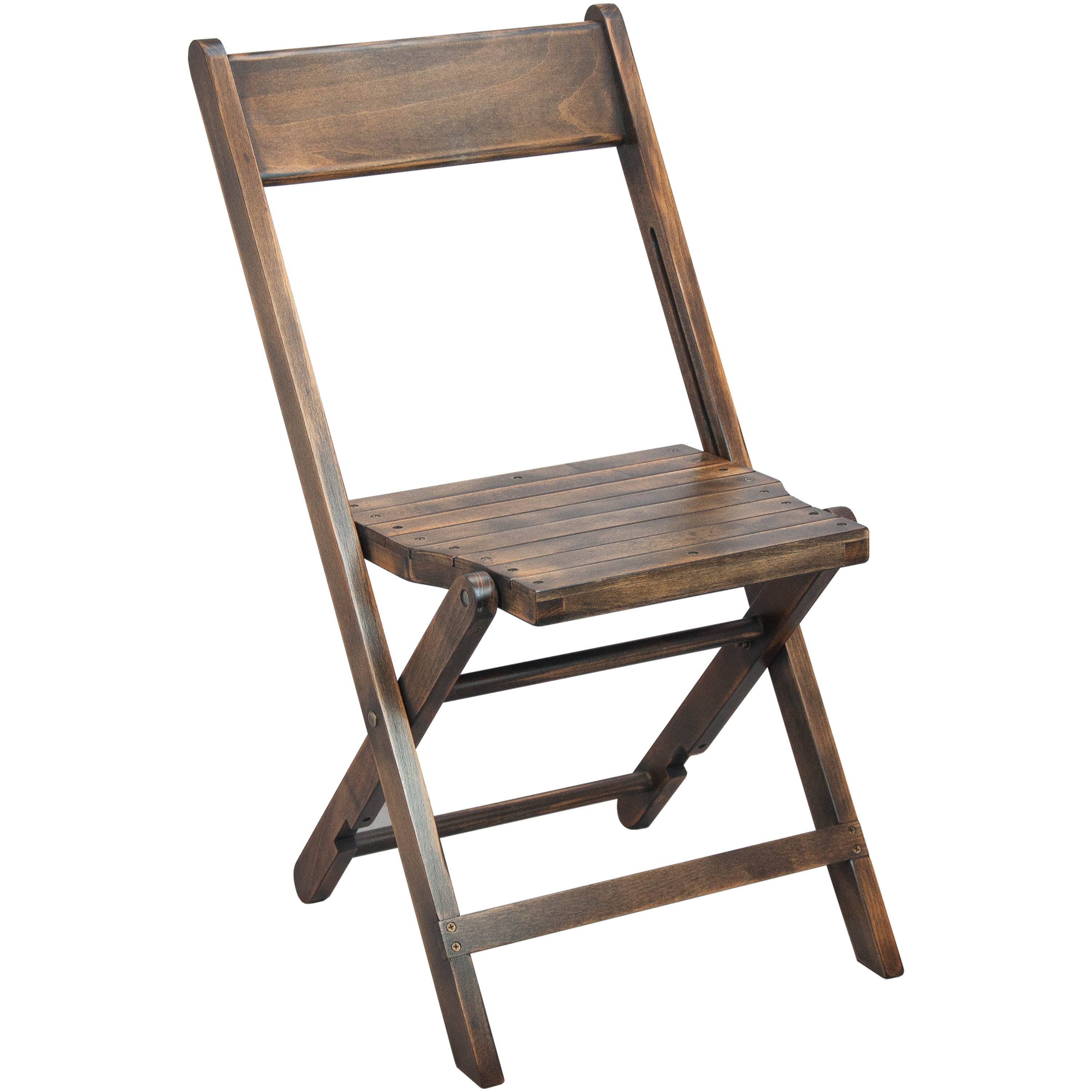 Front. Emma + Oliver - 2-pack Slatted Wood Folding Wedding Chair - Antique Black.