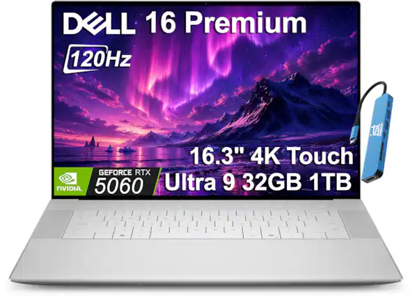 DELL 16 Premium 120Hz
LS Computers 16.3" 4K Touch GEFORCE RTX NVIDIA 5060 Ultra 9 32GB 1TB
