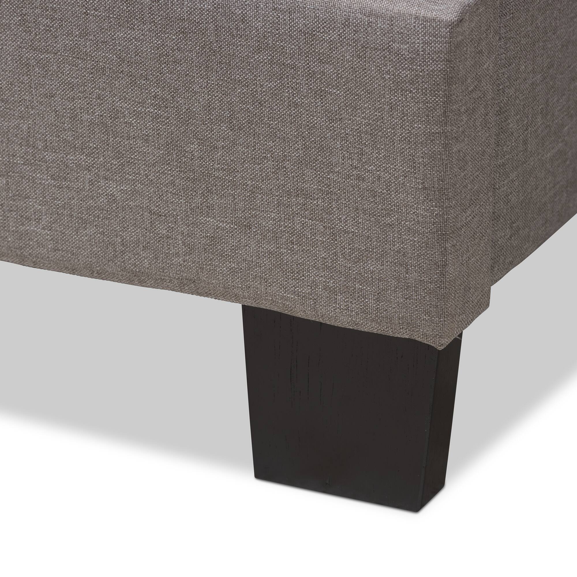 Alt View 1. Baxton Studio - Audrey Modern and Contemporary Fabric Upholstered Queen Size Bed - Light Grey.