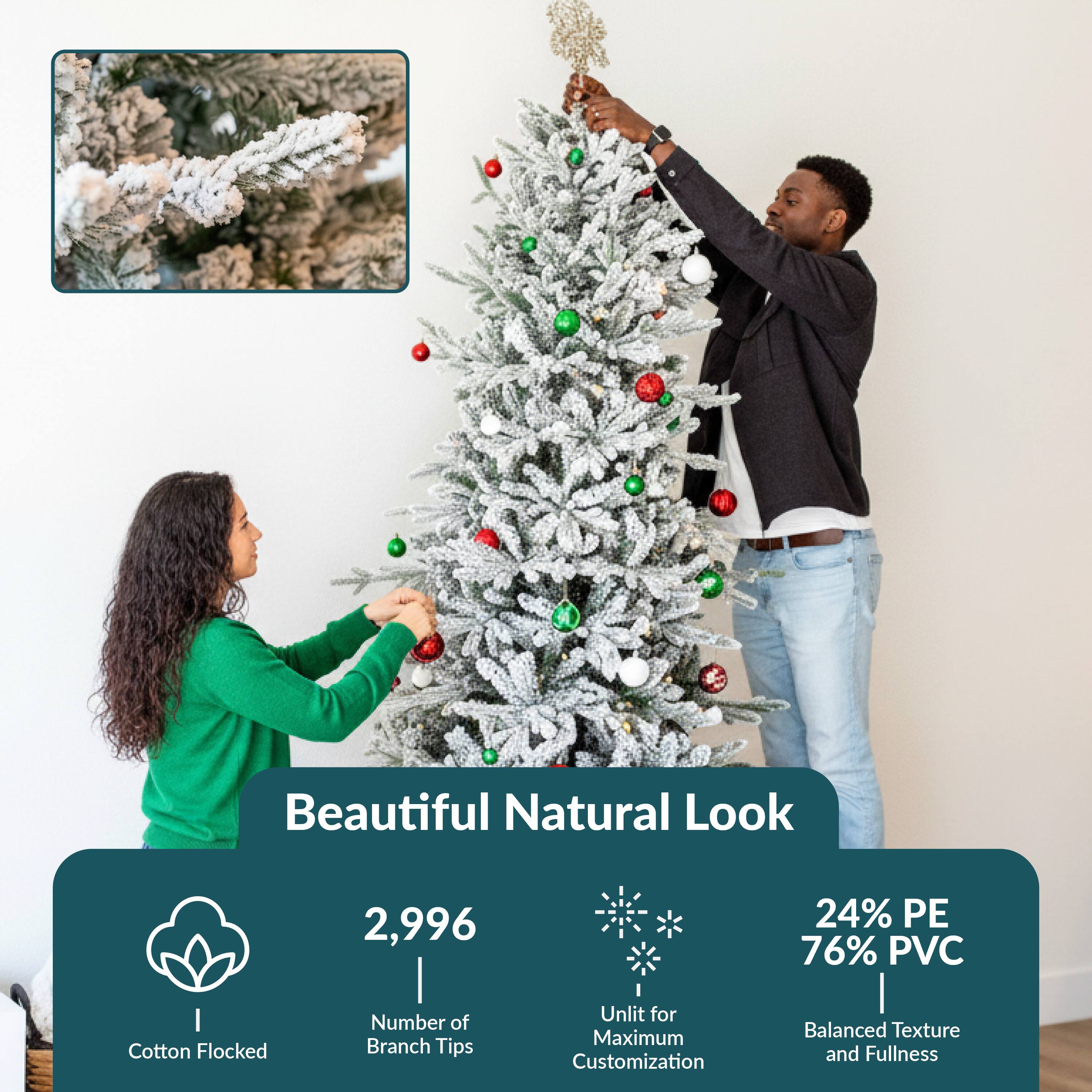 Beautiful Natural Look

- 2,996 Number of Branch Tips
- 24% PE 76% PVC
- Cotton Flocked
- Unit for Maximum Customization
- Balanced Texture and Fullness