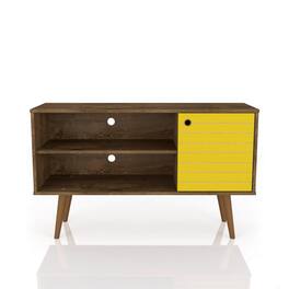 Manhattan Comfort - Liberty Mid-Century Modern 43" TV Stand - Rustic Brown and Yellow