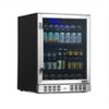 NewAir - 24” 177 Can Built-In Beverage Cooler with Precision Temperature Controls and Adjustable Shelves - Stainless Steel