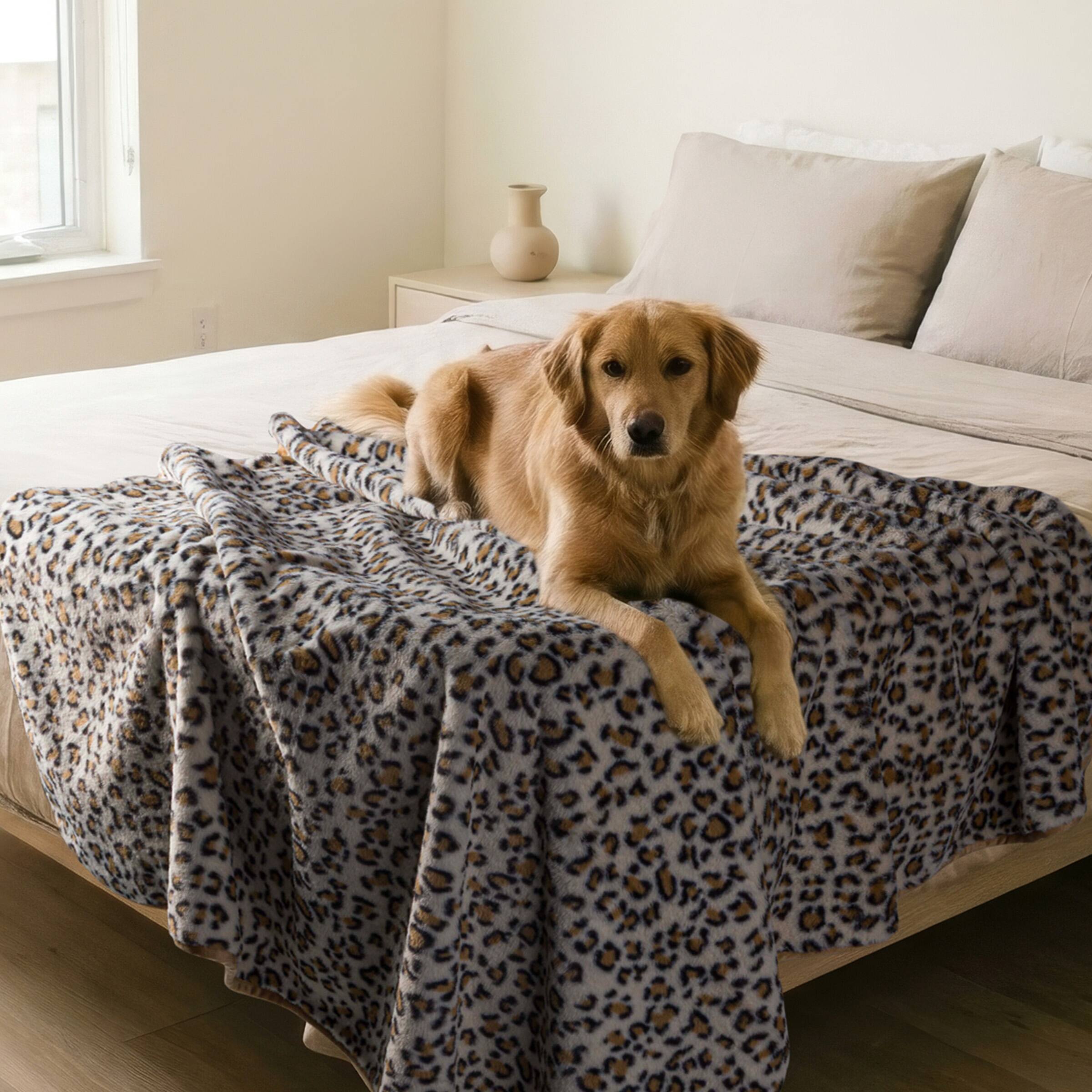 Alt View 1. Lavish Home - Waterproof Blanket for Bed, Couch, or Car 60” x 80” Reversible Queen Size Throw Blanket Washable Pet Throws - Brown.