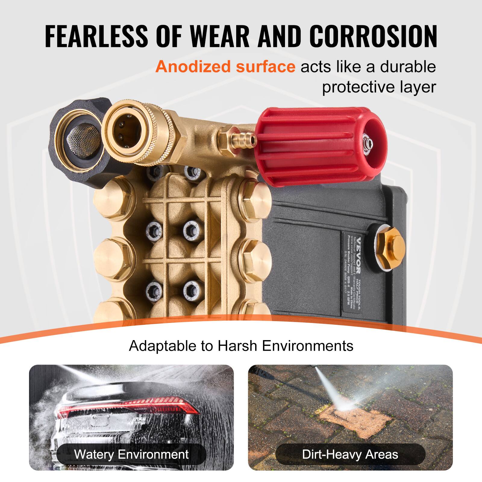 FEARLESS OF WEAR AND CORROSION  
Anodized surface acts like a durable protective layer  

Adaptable to Harsh Environments  
- Watery Environment  
- Dirt-Heavy Areas
