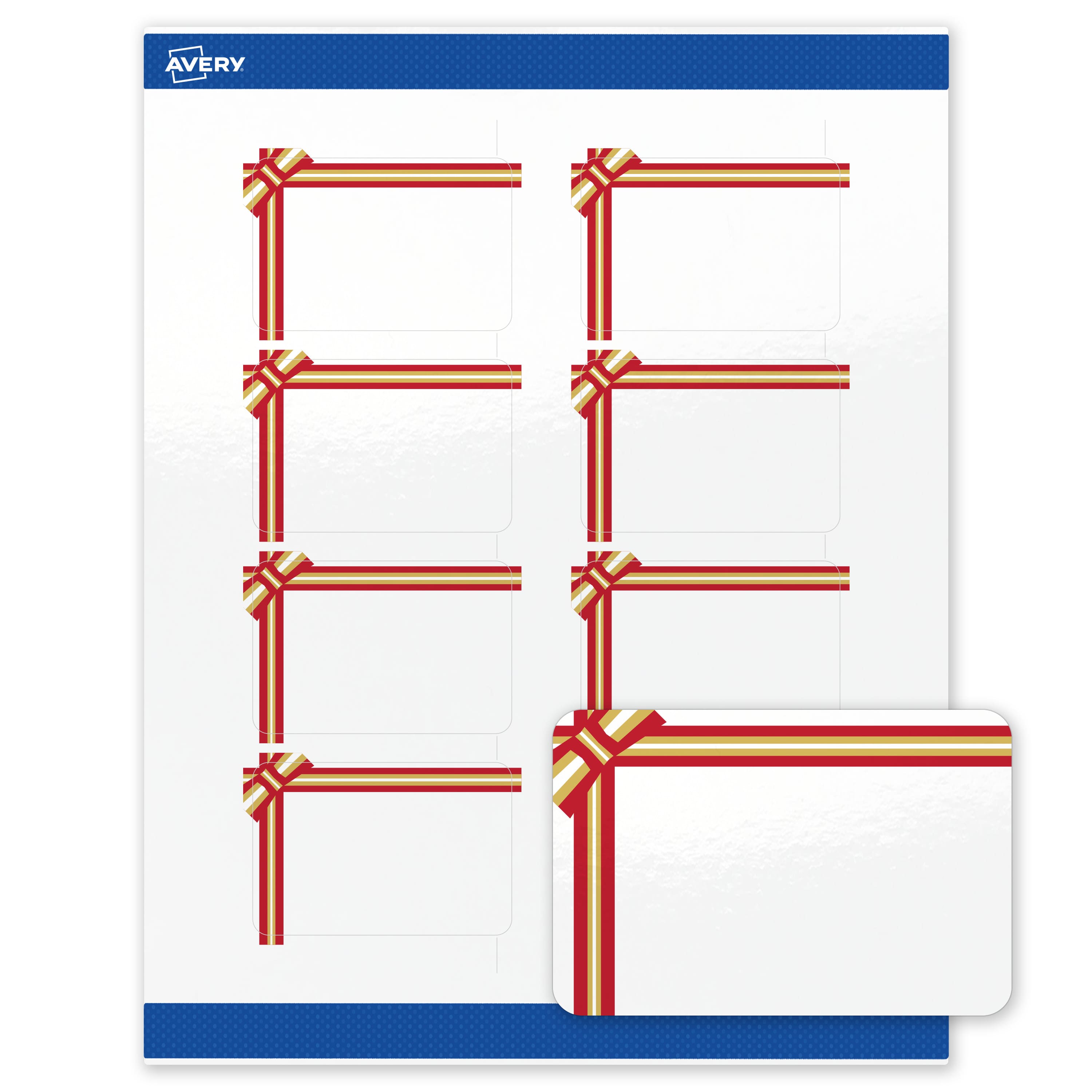 "Avery - Avery® Labels, 2"" x 3"", Gold-Red Gift Bow, Glossy, 80ct - White" price history on PriceWatchPro