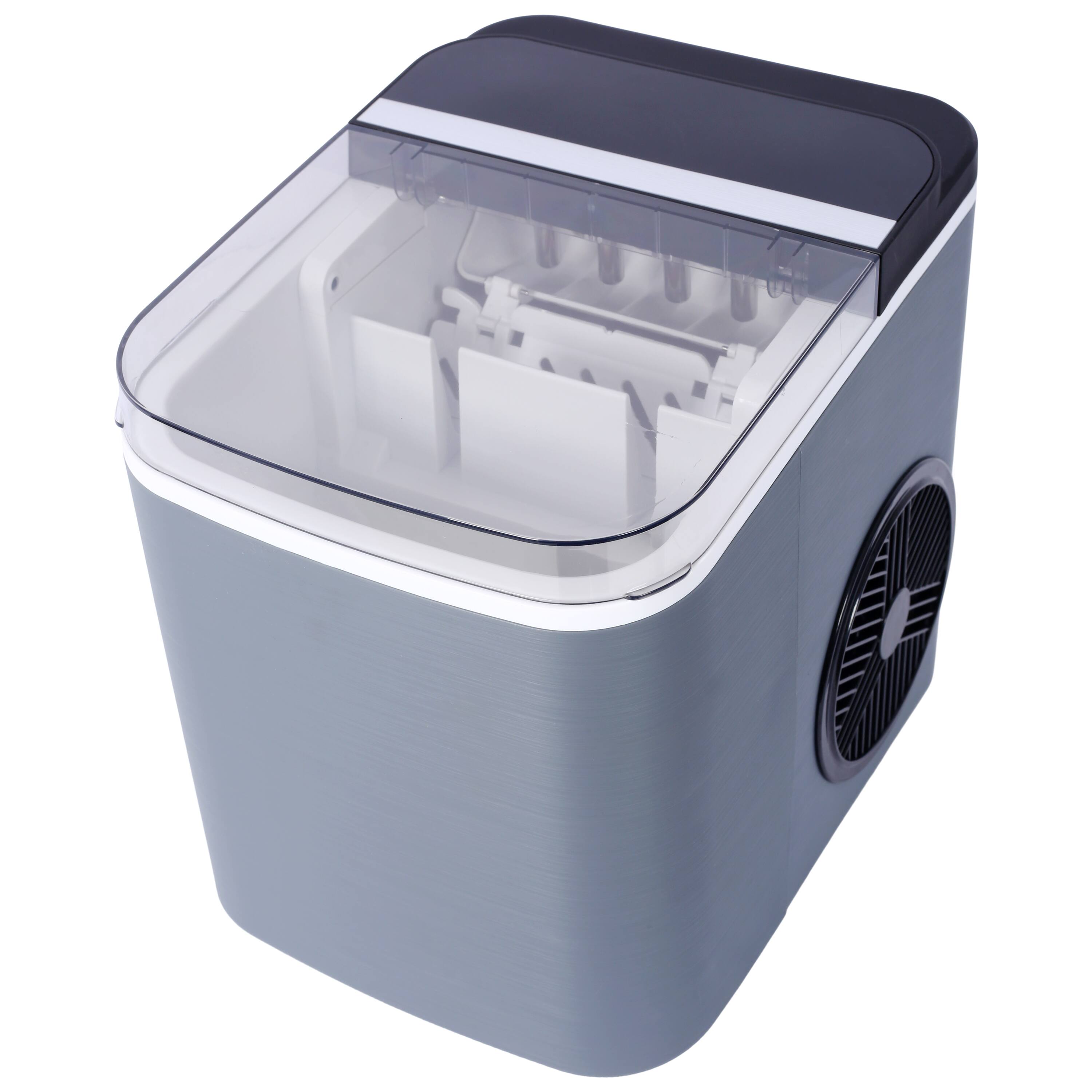 Angle. ELEMENT ACE - Portable Ice Maker Countertop - 26 lbs/Day, 9 Cubes in 6 Mins, Self-Cleaning, Compact Ice Machine for Home Kitchen - Gray.