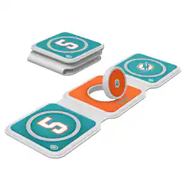 Keyscaper - Jalen Ramsey Miami Dolphins 3-in-1 Foldable Charger - White