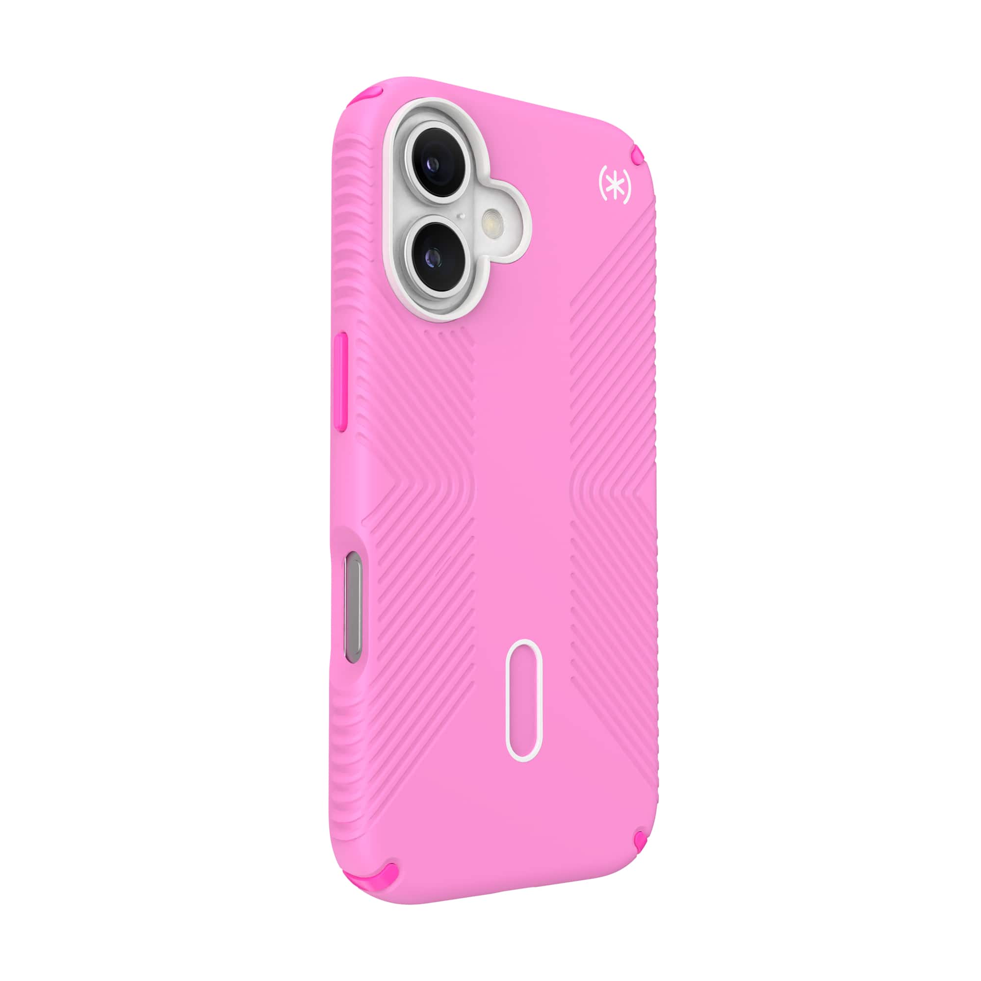 Left. Speck - Presidio2 Grip ClickLock Case with MagSafe for Apple iPhone 16 - True Pink.