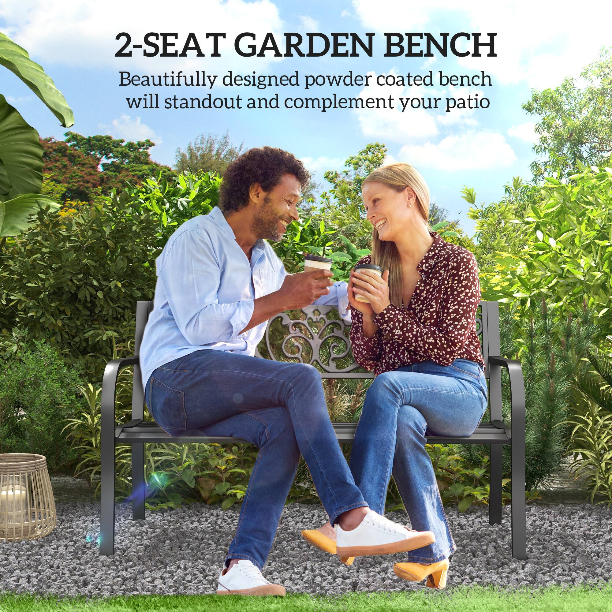 2-SEAT GARDEN BENCH

Beautifully designed powder coated bench will standout and complement your patio