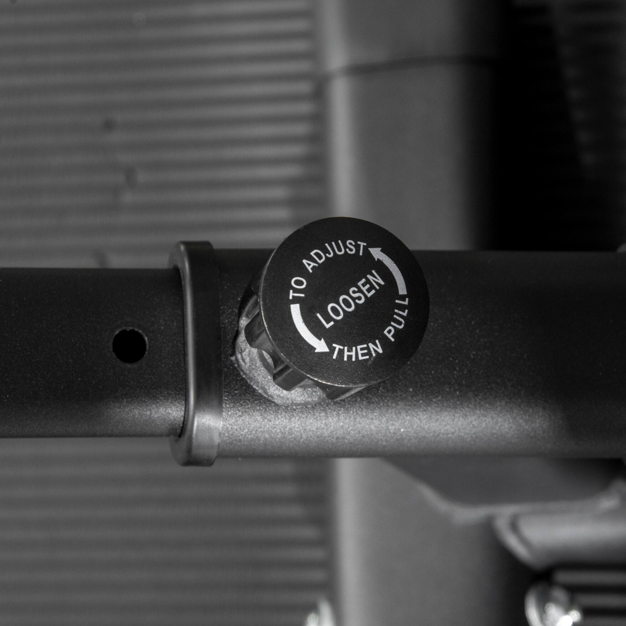 To adjust, loosen, then pull.