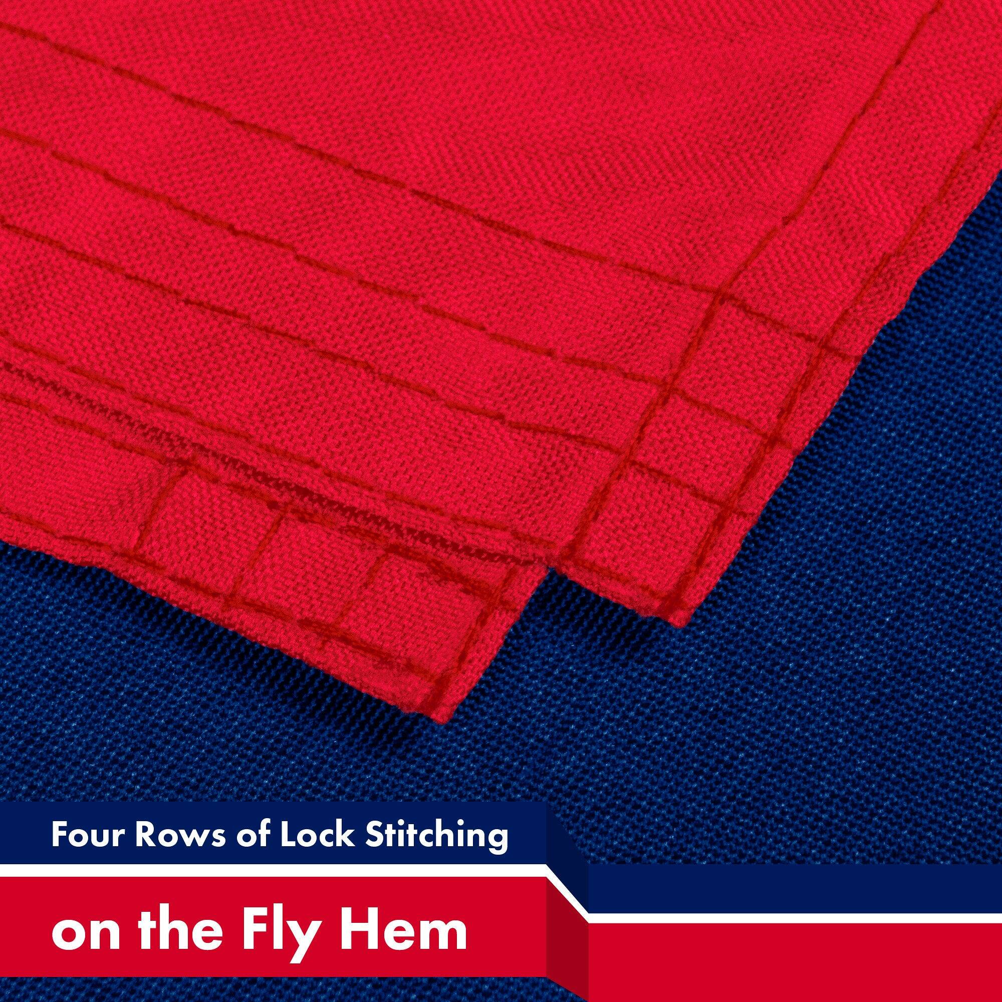 Four Rows of Lock Stitching on the Fly Hem