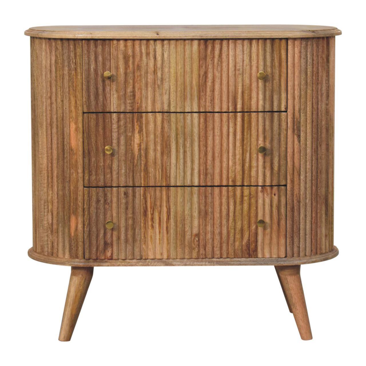 Angle. Artisan Furniture - Artisan Furniture Solid Wood Soba Nordic Chest, 3 Drawers, Brown - Brown.