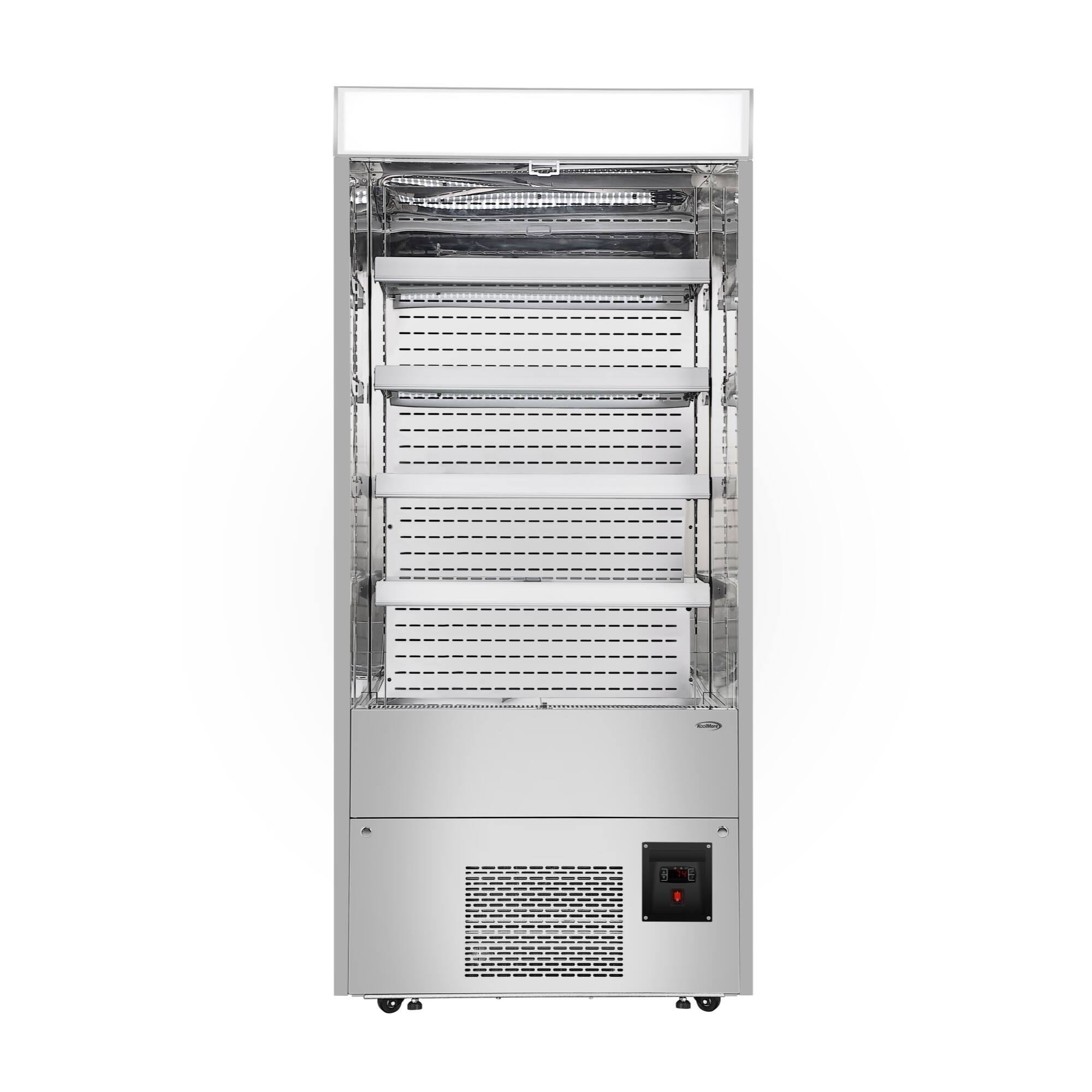 Left. Koolmore - 36 in. Open-Air Merchandiser Grab and Go Refrigerator, 18 cu. ft. in Stainless Steel (KM-CDA-18C-SS) - stainless steel.