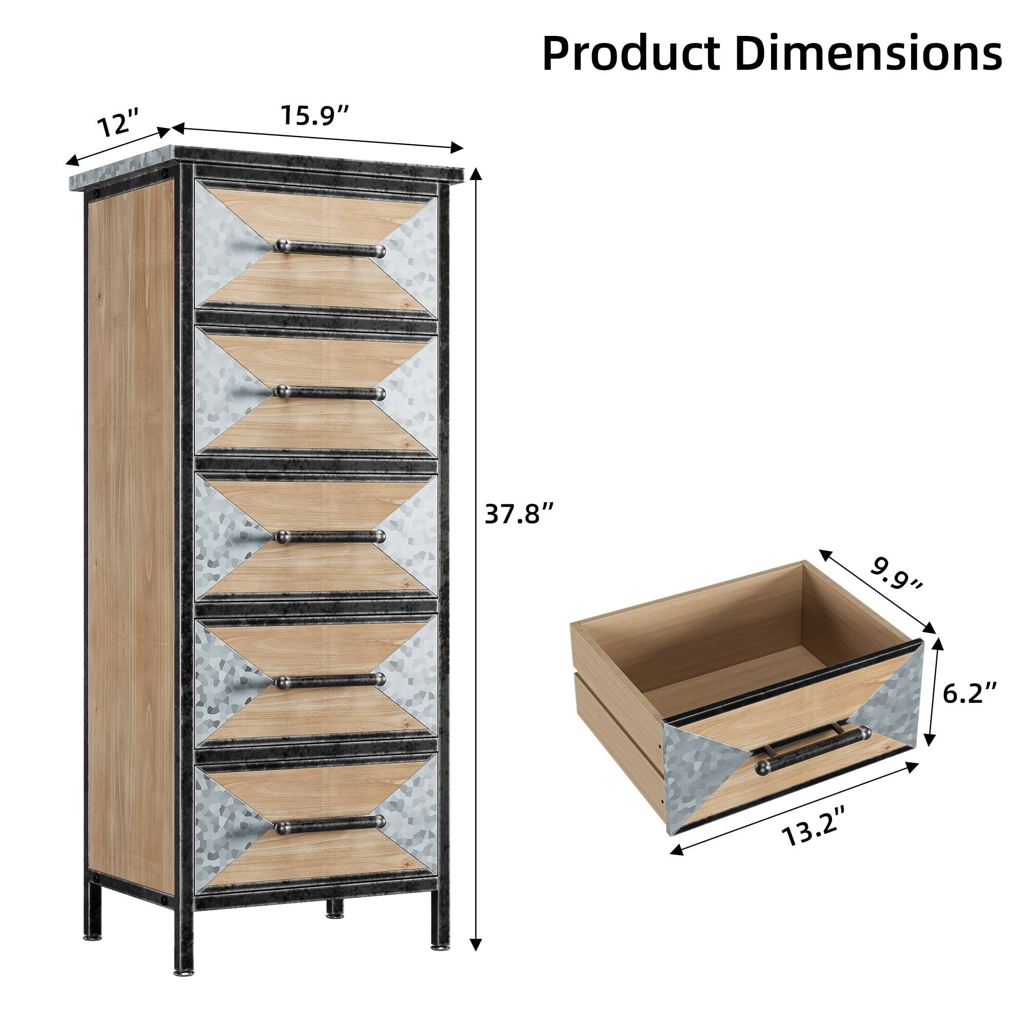 Product Dimensions

- Height: 37.8"
- Width: 15.9"
- Depth: 12"
- Drawer Width: 13.2"
- Drawer Height: 6.2"
- Drawer Depth: 9.9"