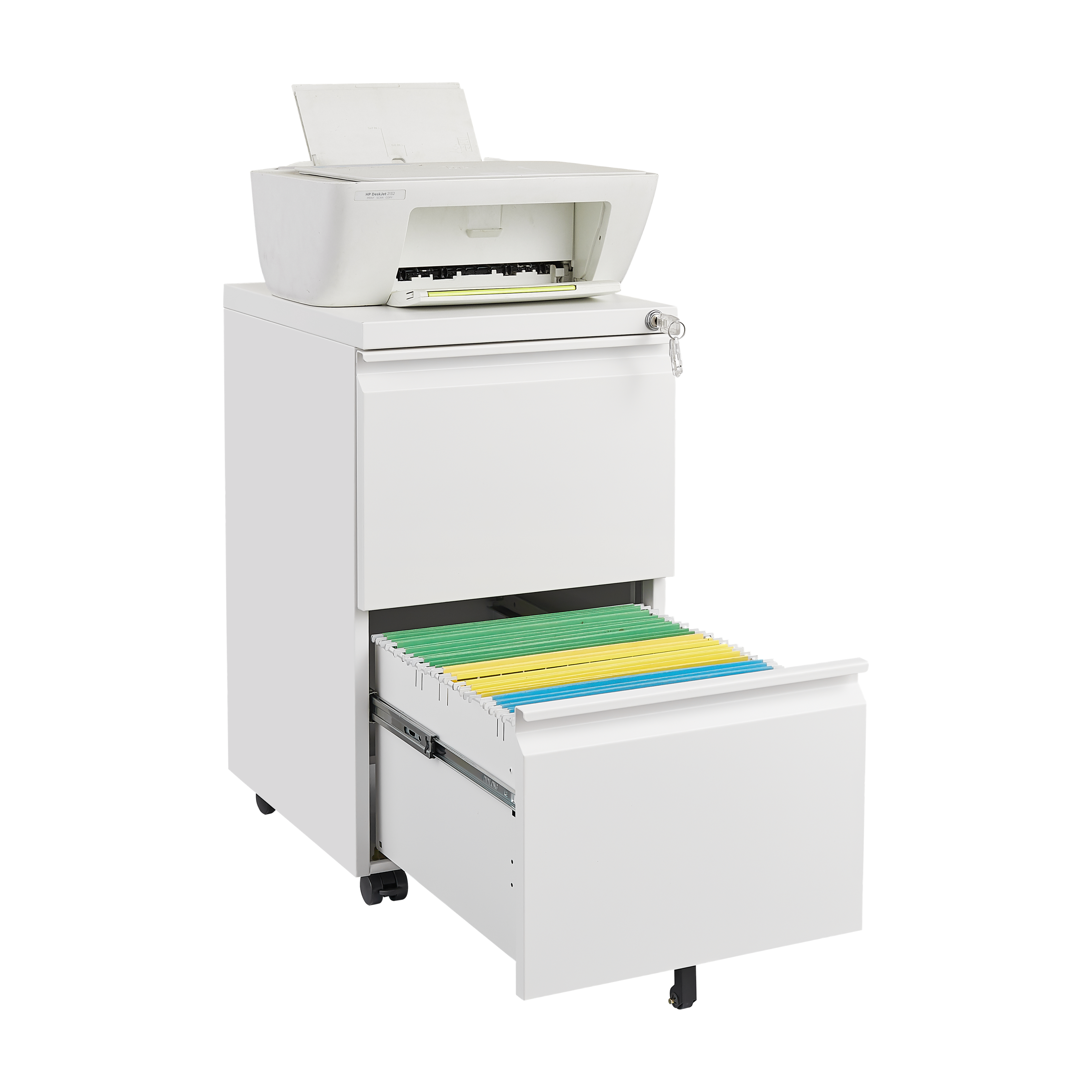 Alt View 6. GOODSILO - 2-Drawer Locking File Cabinet - Mobile Under Desk Filing for Letter/Legal/A4 - Home Office Storage - Assembly Required - White.