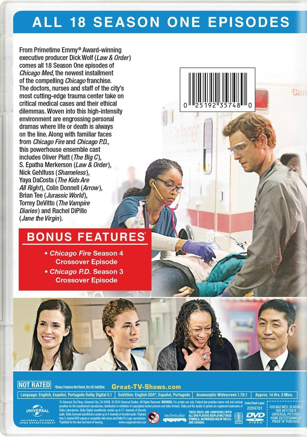 Back. Chicago Med: Season One [DVD].