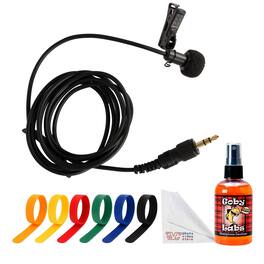 ECM-77 Omnidirectional Lavalier Microphone with Locking Sony 3.5mm Connector + More - Black