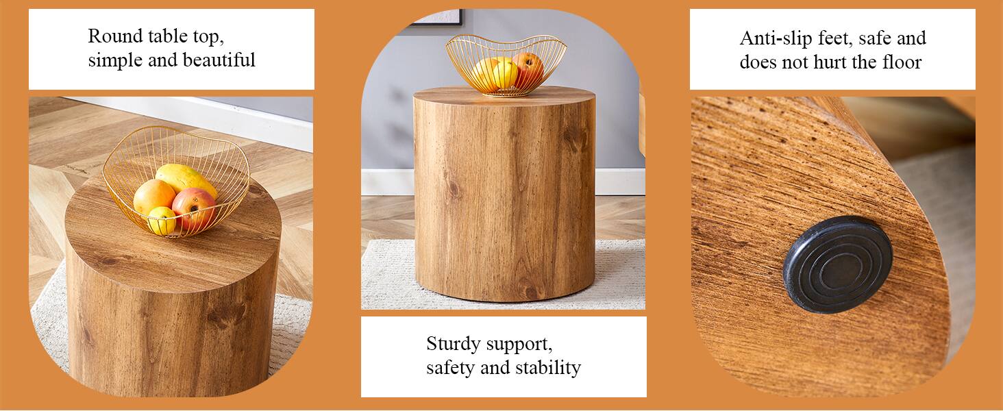 - Round table top, simple and beautiful
- Sturdy support, safety and stability
- Anti-slip feet, safe and does not hurt the floor