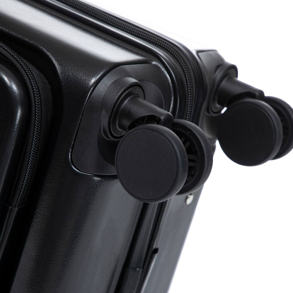 Alt View 10. Ropilly - Ropilly 2 Piece Luggage Set Front Opening Carry On Luggage 20 Inch Hard Shell Suitcase Black - Black.