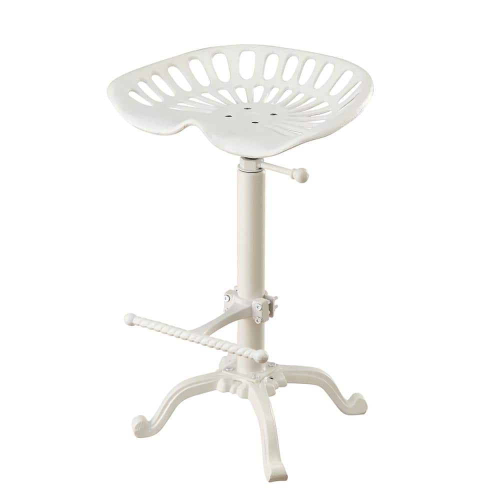Carolina Chair & Table - Adjustable Tractor Seat Barstool - White