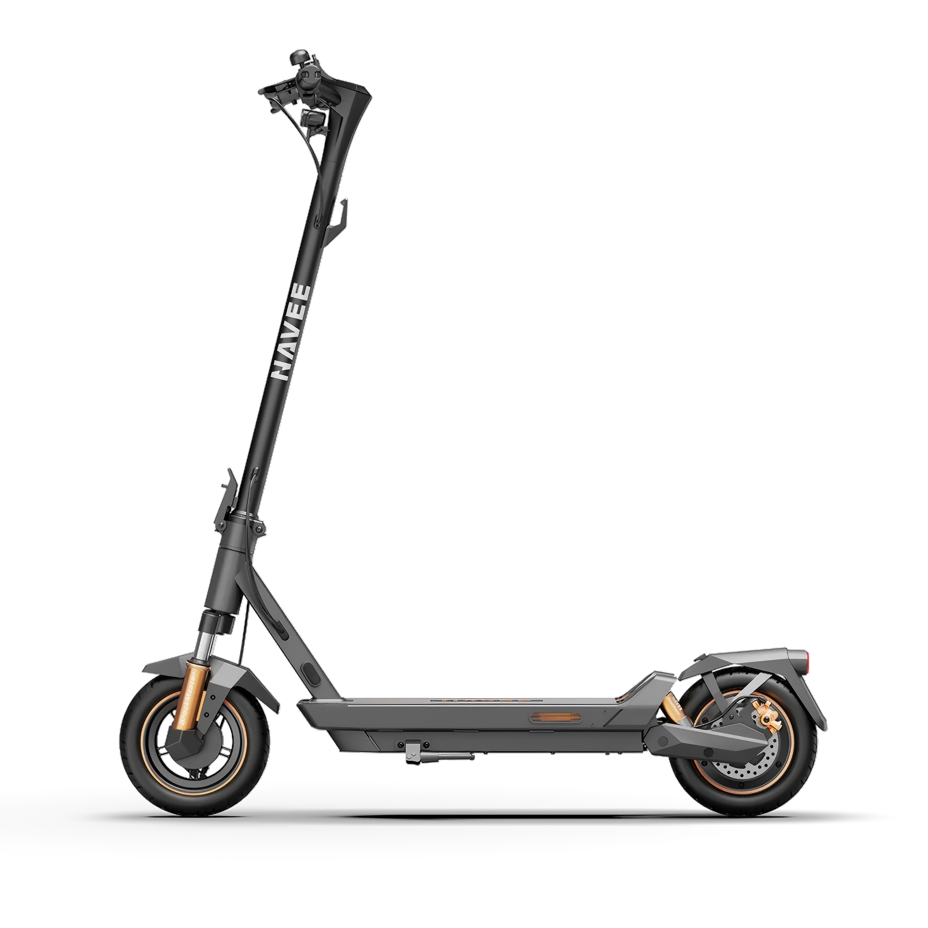 Angle. NAVEE - GT5 Max Electric Scooter, 55.9mi Max Range, 25MPH Max Speed, 1638W Motor, Front Fork & Rear Damping, 10" Tires - black.