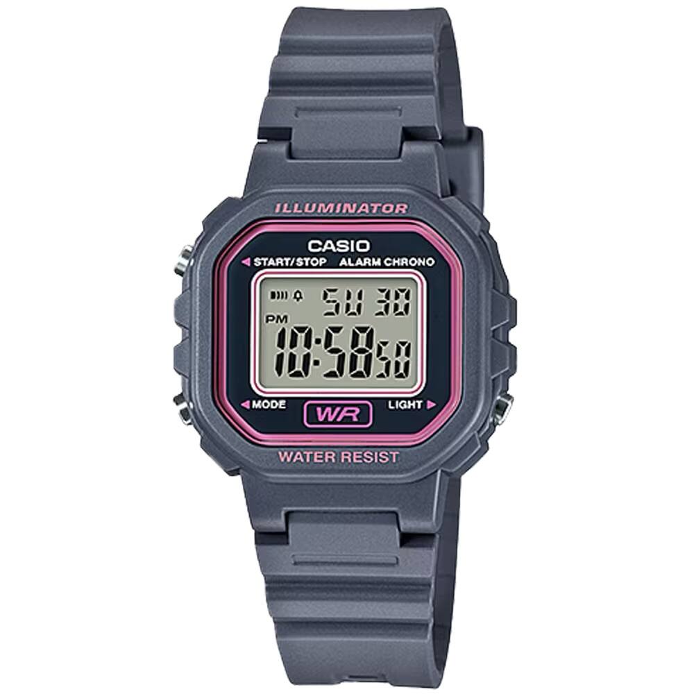 Casio - Women's Illuminator Digital Watch with And Pink Case - LA-20WH-8ACF - Gray