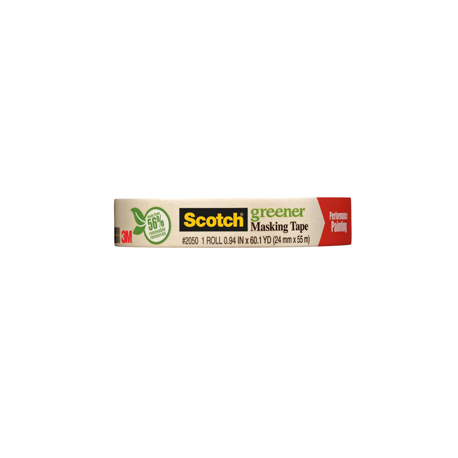 3M Scotch Greener Masking Tape #2050 1 ROLL 0.94 IN x 60.1 YD (24 mm x 5.5 m)