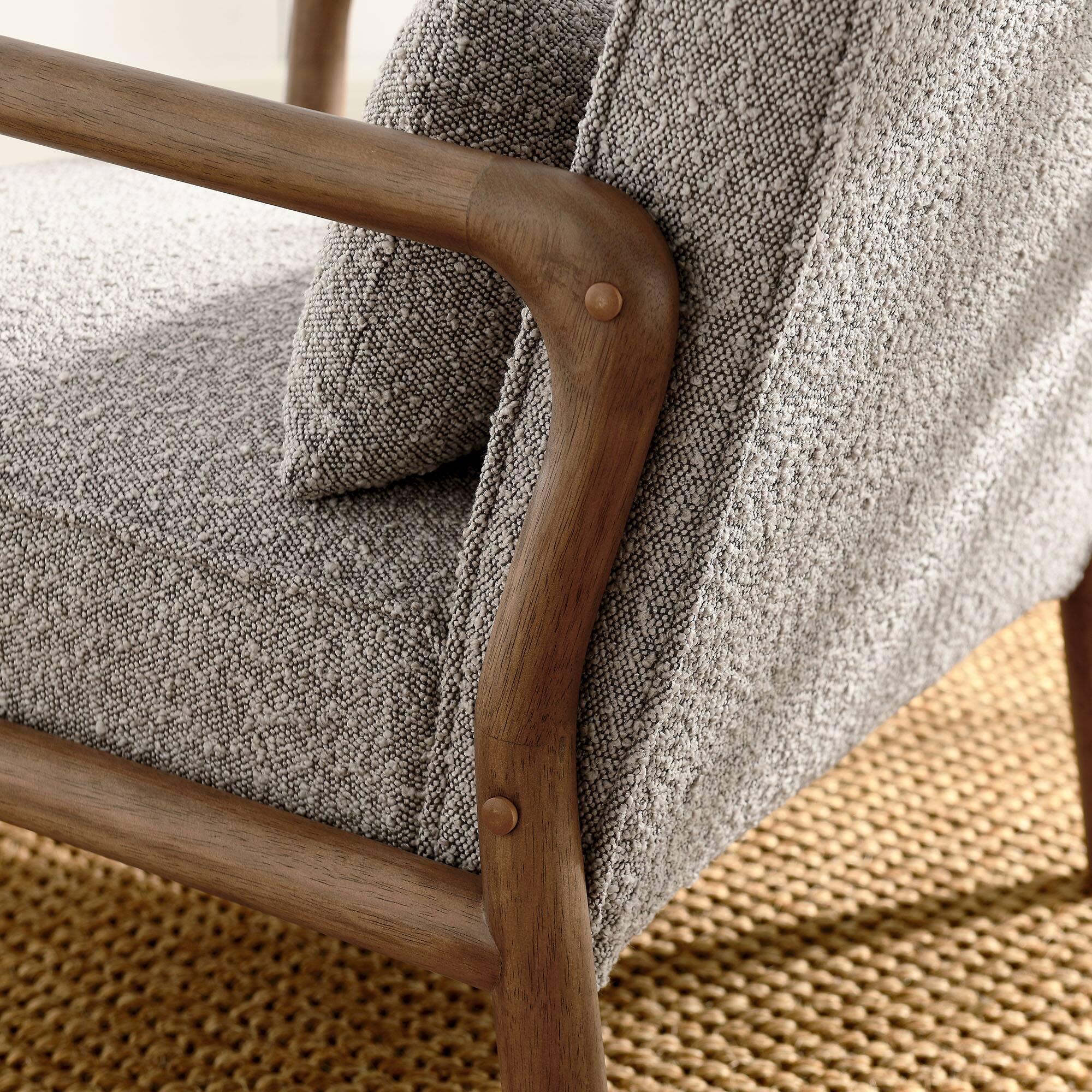 Alt View 2. Modway - Charlie Boucle Upholstered Armchair by Modway - Taupe.