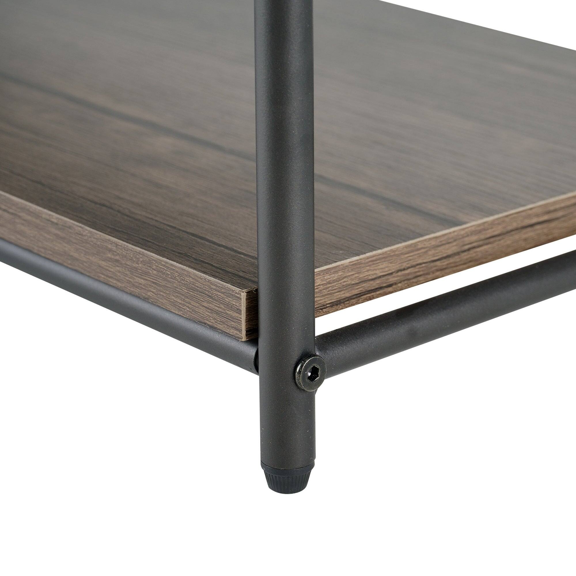 Alt View 2. Vecelo - Heavy Duty Metal Magazine Rack - 2-Tier Floor Stand，Retail display stand, 30lbs Shelf Capacity for Indoor/Outdoor Use - Grey.