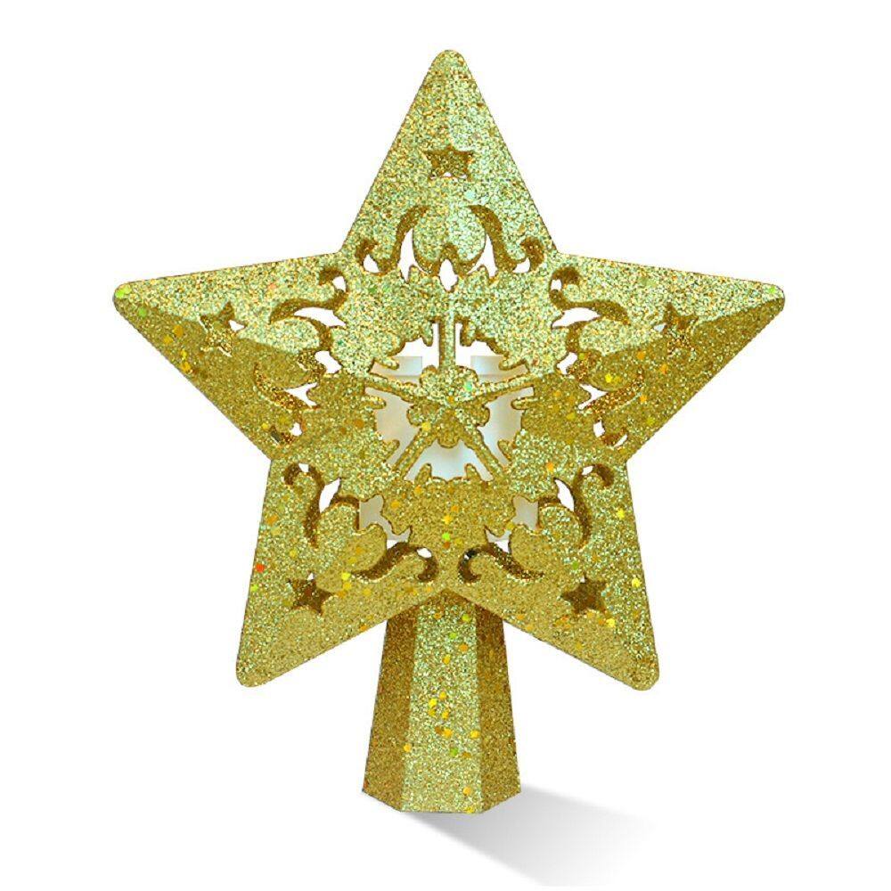 Back. MOVSSOU - Christmas Star Tree Topper Projector Rotating Projection - gold.