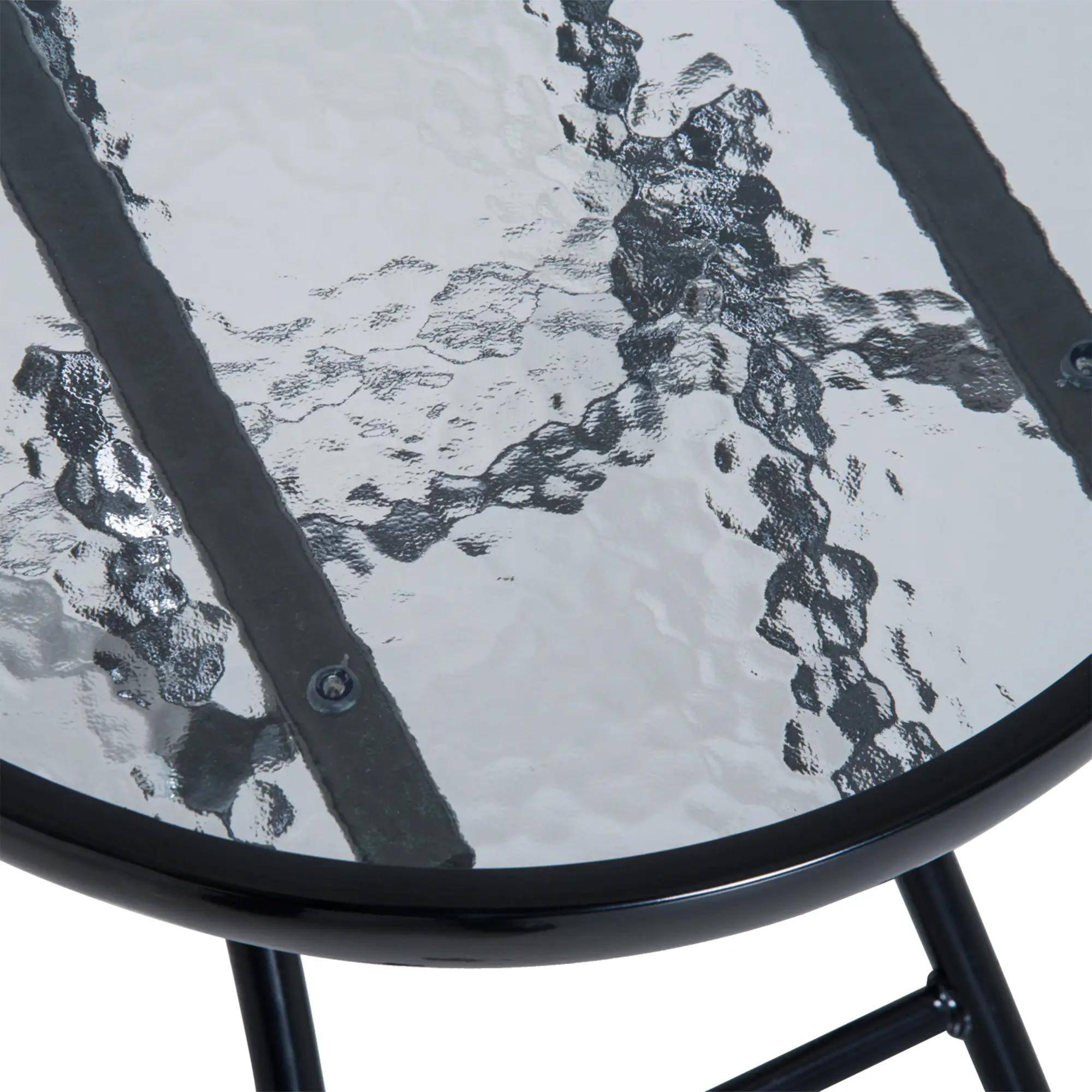 Alt View 1. Resenkos - Resenkos Outdoor Folding Rocking Chair Patio Table Seating Set, 2 Rocking Chairs, 1 Side Table, Fabric, Gray - Gray.