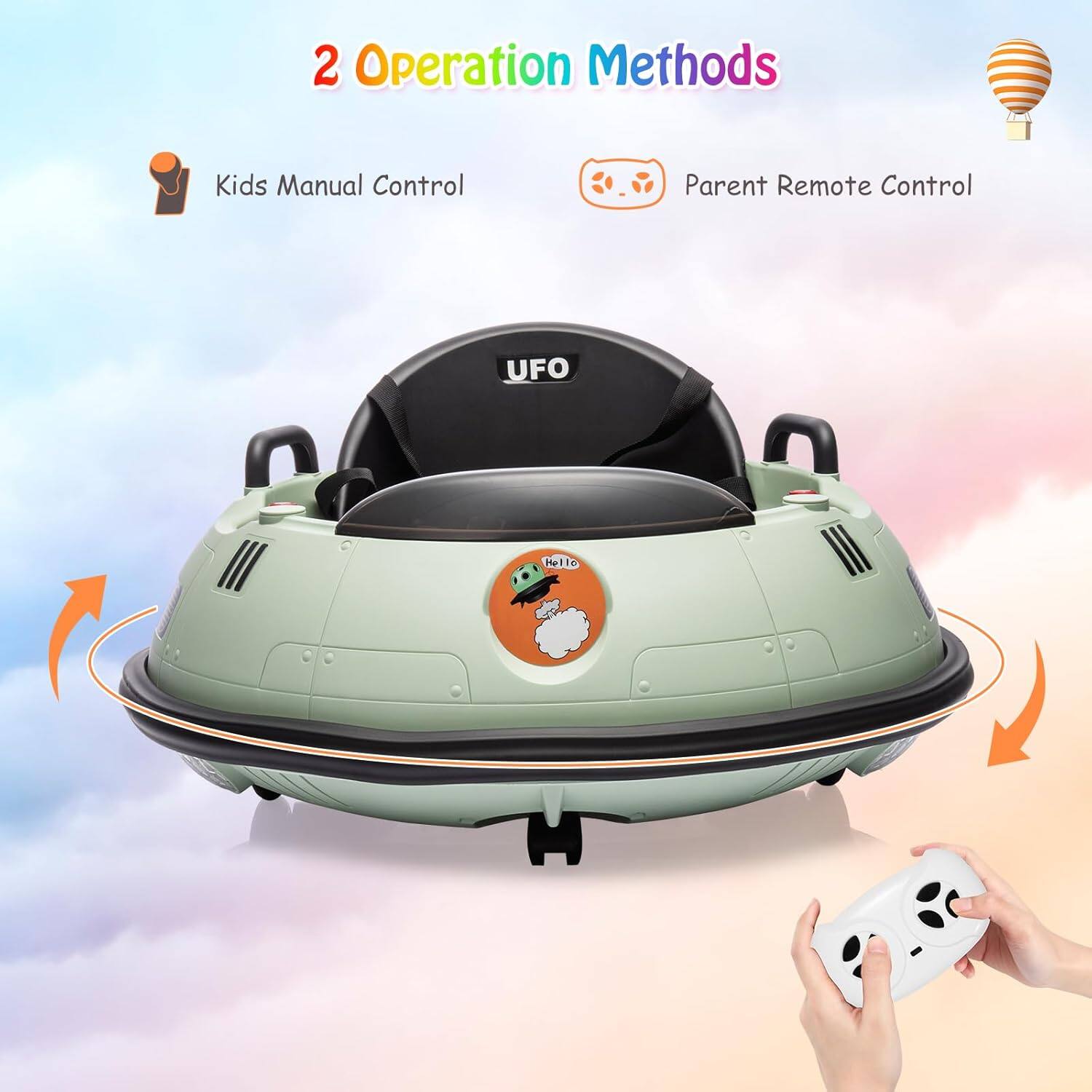 2 Operation Methods

- Kids Manual Control
- Parent Remote Control