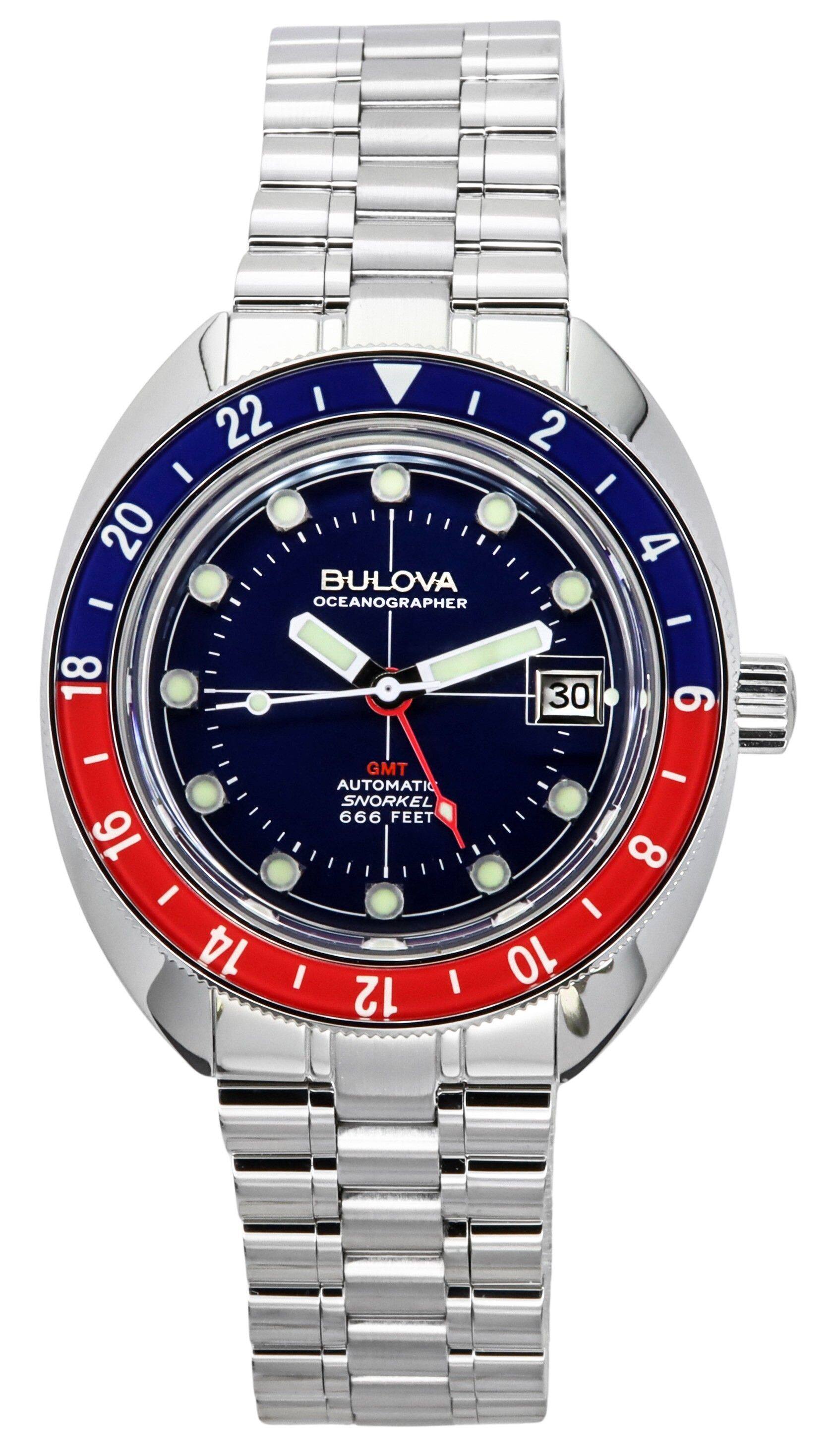 BULOVA OCEANOGRAPHER  
GMT AUTOMATIC  
SNORKEL 666 FEET