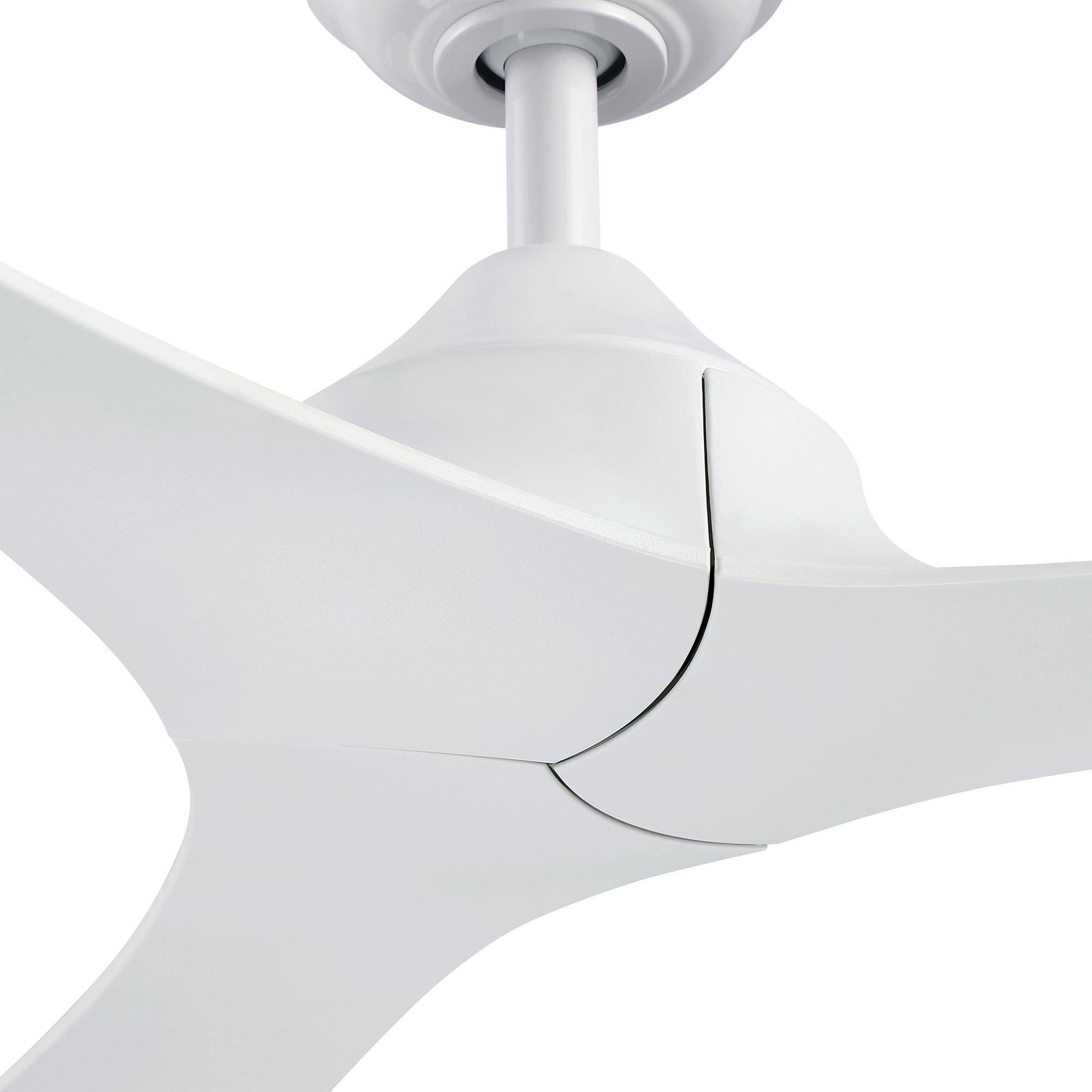 Alt View 5. Parrot Uncle - 56 in. Modern White Propeller 3-Blade Ceiling Fan with Remote Control without Light - White.