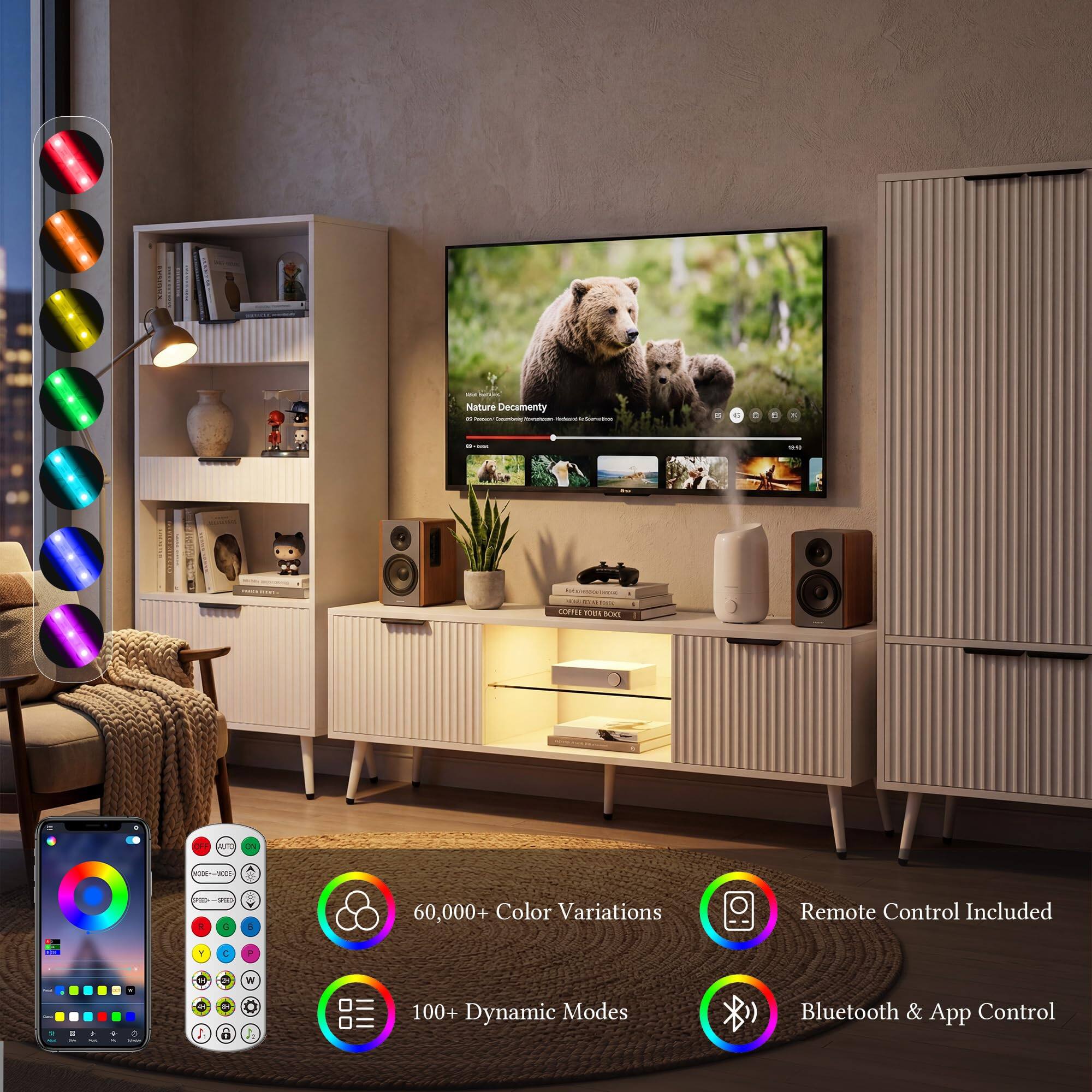 Nature Decalently 1

- - - - : - : - I - COFFEE POND baS   - - - - 60,000+ Color Variations Remote Control Included

- - - - - W 100+ Dynamic Modes Bluetooth & App Control